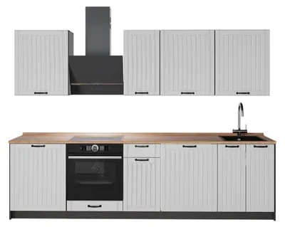 Immagine prodotto di Cucina componibile Vicco Fame-Line Bianco rustico/Antracite 280 cm, PL Rovere, Model 64182