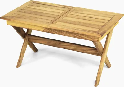 Produktbild von Hellbrauner Holztisch Designer Ausziehbarer Garten Tisch Terrassenmöbel