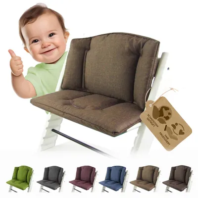 Produktbild von BAMBINIWELT Ersatzbezug, Kissen-Set für Hochstuhl/Kinderstuhl Stokke Tripp Trapp, Sitzverkleinerer hellbraun meliert