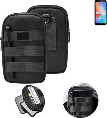 Produktbild von K-S-Trade Holster Gürtel Tasche kompatibel mit Elephone U5 Handy Tasche Schutz Hülle dunkel-grau viele Fächer, 1x