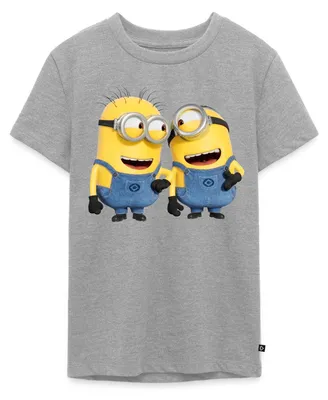 Produktbild von Spreadshirt Minions Despicable Me Phil Und Stuart Teenager Premium T-Shirt, 146/152 (10 Jahre), Grau meliert