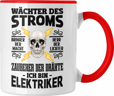 Produktbild von Trendation - Elektriker Tasse Spruch für Männer Geschenk Lustig Gadget Geschenke Kaffeebecher (Rot)