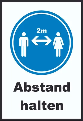 Produktbild von Abstand halten Symbol und Text Schild A1 (594x841mm)