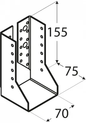 Produktbild von Geschlossener Balkenschuh WBZ 22, 70x155 / Packung 1 Stk.