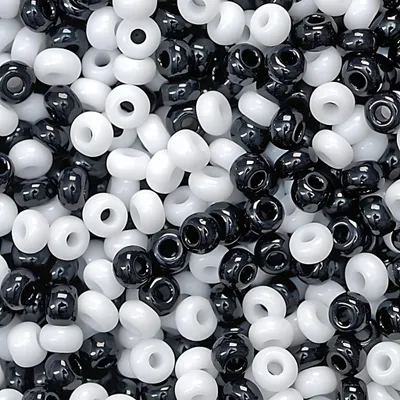 Image de KNORR prandell 216105963 Mélange de rocailles de Bohème Ø 2,5 mm noir, blanc-mélangé