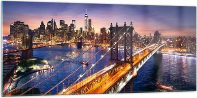 Produktbild von Bilder auf glas - Usa amerika new york manhattan - 120x50cm - Glasbilder - Wandbilder - Kunstdruck - zum Aufhängen bereit - Wanddekoration aus Glas - Glas Bilder - Wandbild auf Glas - GAB120x50-2820