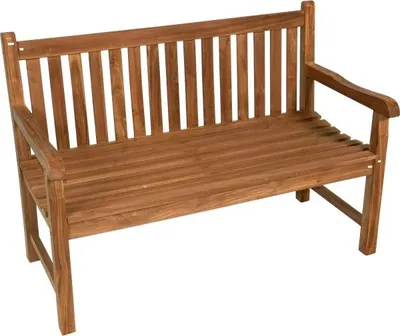 Zdjęcie produktu dla Ławka z drewna tekowego - 130x65x92 cm - Proste oparcie