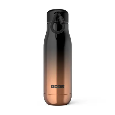 Obrázek produktu pro Termoska, 0,5 l, nerezová ocel/polypropylen, bez BPA, černá/měděná - Zoku | Hydratace