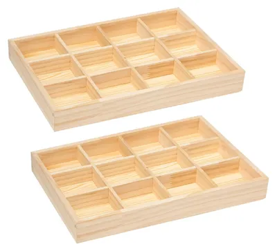 Produktbild von Omgoods – Holzkiste mit 12 Fächern, 30 x 20 x 3,5 cm