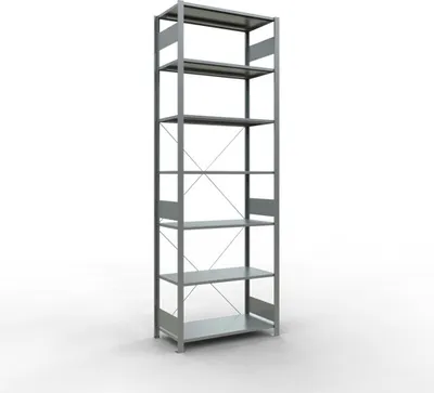 Produktbild von Schulte Fachbodenregal MULTIplus85 Stecksystem | Grundregal | HxBxT 300x100x50cm | 7 Ebenen | Fachlast 85kg | Verzinkt