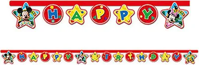 Produktbild von Banner - Geburtstagsaufschrift HB Mickey Mouse, 210cm, 1 Stk.