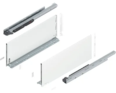 Produktbild von Blum Legrabox pure H F Schubladenschienen Set | 1 Paar, 70kg 600mm | Tip On Vollauszug, seidenweiß