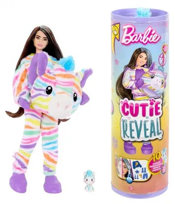 Image de Poupée barbie cutie reveal zèbre 10 surprises - costume peluche animal - mattel - hrk39