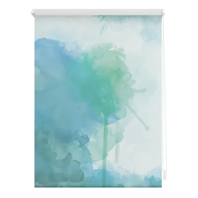 Produktbild von Rollo Klemmfix, ohne Bohren, blickdicht, Aquarell - Blau 90 x 150 cm (B x L)