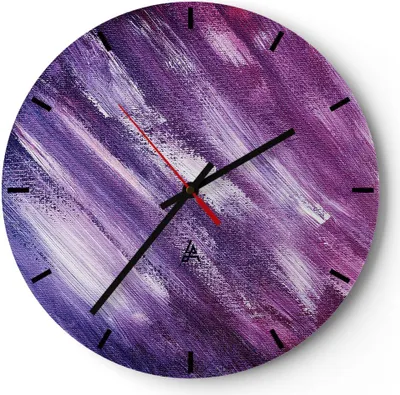Produktbild von Wanduhr - Rund - Glasuhr - Abstraktion modern - 30x30cm - Schleichendes Uhrwerk - Lautlos - zum Aufhängen bereit - Dekoration Modern - Wanddekoration aus Glas - C3AR30x30-3725
