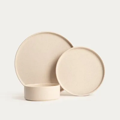 Produktbild von HOMLA FAMELIO-Essgeschirrset, cremefarben, 18-teilig