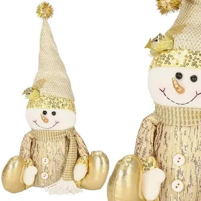 Obrázek produktu pro Vánoční Sněhulák 38 cm, zlatý