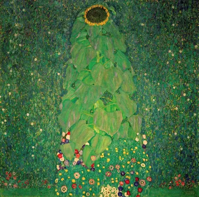 Produktbild von Legendarte - Kunstdruck auf Leinwand - Sonnenblume Gustav Klimt - Wanddeko, Canvas cm. 90x90
