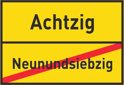 Produktbild von Achtzig Neunundsiebzig Schild Ortsschild A2 Rückseite selbstklebend