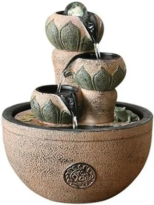 Produktbild von Tischbrunnen für Wohlstand mit Feng-Shui-Kugel – Wasserspiel für den Schreibtisch und das Wohnzimmer mit zirkulierendem Wasser