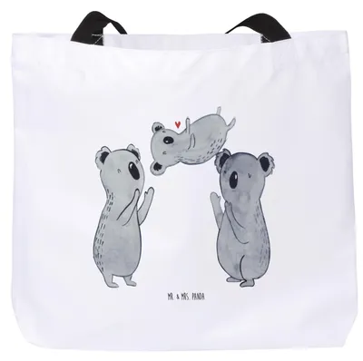 Produktbild von Mr. & Mrs. Panda Reisetasche Koalas Feiern - Weiß - Geschenk, Happy Birthday, Party, Geburtstag, Tasche, Schultasche, Strandtasche, Beutel, Liebe, Tote Bag, Herz