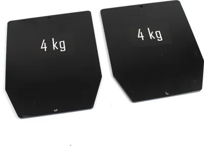 Obrázok produktu pre Vymeniteľné telesné dosky oceľové dosky v čiernej farbe 2 x 4 kg pre záťažovú vestu