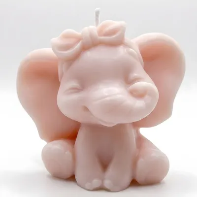Image de Bougie Éléphante Fille - Rose et Noix de Coco KP40277
