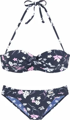 Produktbild von LASCANA Bügel-Bandeau-Bikini marine-bedruckt Größe 38 Cup A