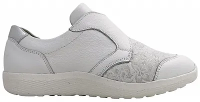 Imagen del producto de Zapatos de mujer Waldläufer, zapatos planos, cómodos, tipo zapatilla, color blanco, para uso diario
