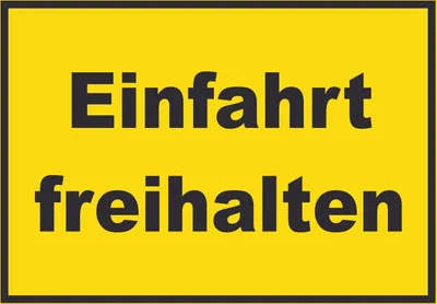 Produktbild von Einfahrt freihalten Schild gelb-schwarz A6 Rückseite selbstklebend