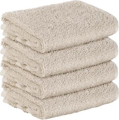 Produktbild von StickandShine 4er SET Premium Frottee Gästehandtuch 30x50 cm in sand creme  in 500g/m² aus 100% Baumwolle