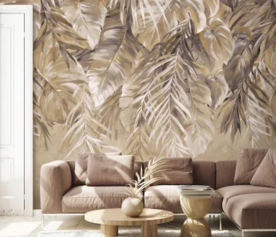 Produktbild von NEWROOM Tapete Beige Vliestapete Dschungel - Mustertapete Modern Braun Weiß Palmen Blätter Blumentapete Tropisch Dschungeltapete