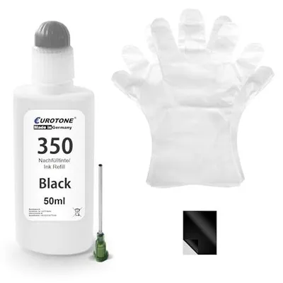 Eurotone Nachfülltoner kompatibel mit HP 350XL XL Schwarz – Produktansicht 1