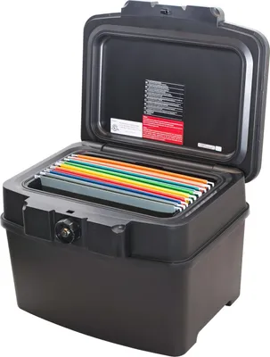 Produktbild von HMF 250453 Feuerfeste Wasserdichte Dokumentenbox | DIN A4 | Hängeregister | schwarz
