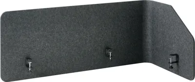 Zdjęcie produktu dla BELIANI Narożna przegroda na biurko ciemnoszara PET stalowe zaciski mocujące 120 x 60 x 50 cm ekran akustyczny modułowa do domowego biura
