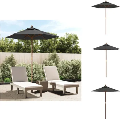 Produktbild von vidaXL Sonnenschirm mit Holzmast Anthrazit 196x231 cm -  Sonnenschirme & Sonnenschutze
