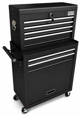 Immagine prodotto di Armadio metallico senza attrezzi a 2 pezzi,con 6 cassetti a ripiano rimovibile ,carrello portautensili , cassetta porta attrezzi mobile Gebo Tools