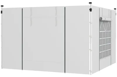 Produktbild von Pavillon-Vorhänge 2er-Set 3x6m 3x3m Gartenpavillons Fenstern Türen 2er-Set Weiß