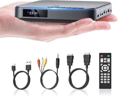 Obrázek produktu pro Mini DVD přehrávač pro televizi s výstupem HDMI a AV – HD 1080p, bez regionálního omezení