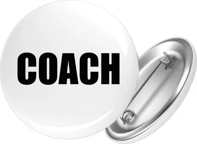 Produktbild von Huuraa Button Coach Training 25mm rund mit Sicherheitsnadel Ansteckbutton Geschenkidee