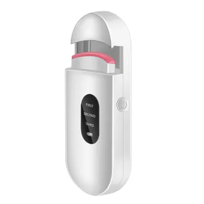 Produktbild von Beheizte Wimpernzange Elektrisch,3 Heizmodi mit Silikon-Heizkissen&LED-Anzeige Schnelles,langlebiges Make-up-Werkzeug für natürliche Wimpern (weiß)