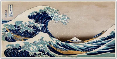 Produktbild von Coloray Küchenrückwand 120x60 Spritzschutz aus Glas - Große Welle von Kanagawa