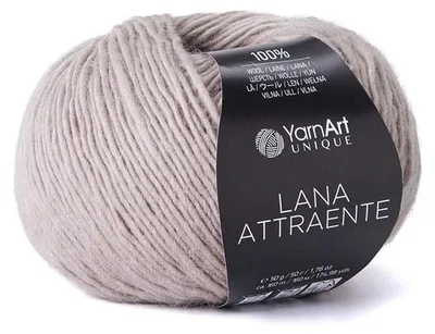 Produktbild von YarnArt Unique Lana Attraente 6605 Wolle 100% 50g/160m Kühlbeige weich & warm