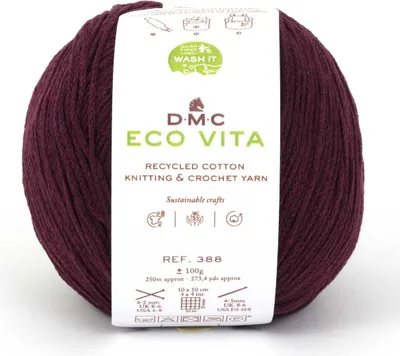 Zdjęcie produktu dla DMC Eco Vita – ekologiczna przędza wykonana w 80% z bawełny pochodzącej z recyklingu i w 20% z włókien, nr 388 (kolor 205)