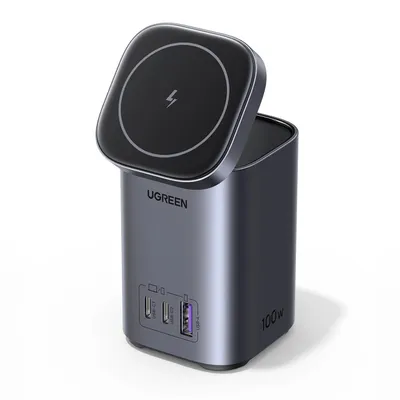 Zdjęcie produktu dla UGREEN Nexode 15076 stacja ładująca 4w1 USB-C 100W ze stojakiem indukcyjnym
