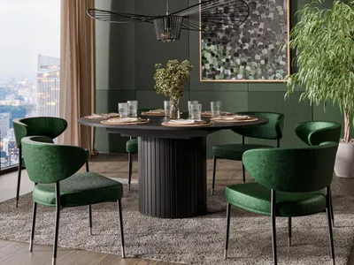 Obrázek produktu pro Rozkládací jídelní stůl 120(160)x120 APEX - černý