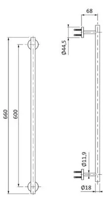 Produktbild von Herzbach LIVING Badetuchhalter 600mm Chrom