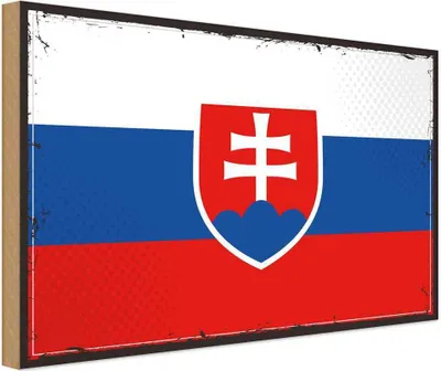 Produktbild von vianmo Holzschild 12x18 cm Slowakei Slovakia Flagge Fahne Wappen