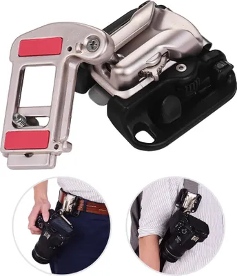 Zdjęcie produktu dla Uchwyt na pasek do aparatu z klipsem na talię Wieszak na ubrania z płytką szybkiego zwalniania ze śrubą 1/4 cala do lustrzanek cyfrowych Canon Nikon Sony Olympus