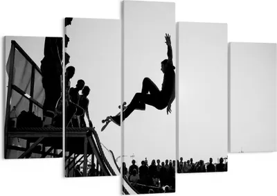 Produktbild von Bild auf Leinwand - Leinwandbild - Sport Skateboard - 150x100cm - Wand Bild - Wanddeko - Leinwanddruck - Bilder - Kunstdruck - Wanddekoration - Leinwand bilder - Wandkunst - EA150x100-3655